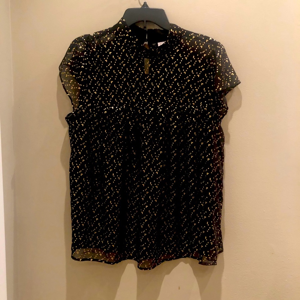 A New Day sparkly Holiday peplum peasant top